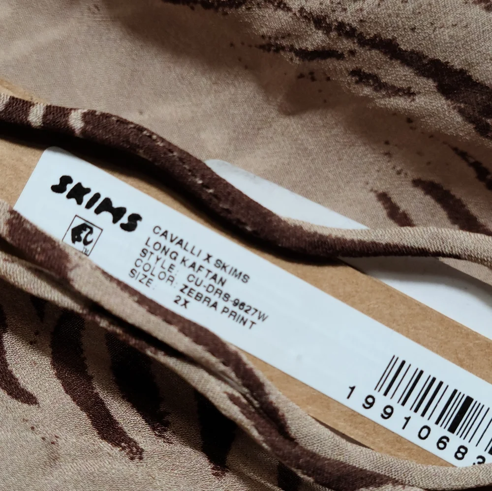 Cavalli x Skims Zebra Print Long Kaftan 2X Women. NEW